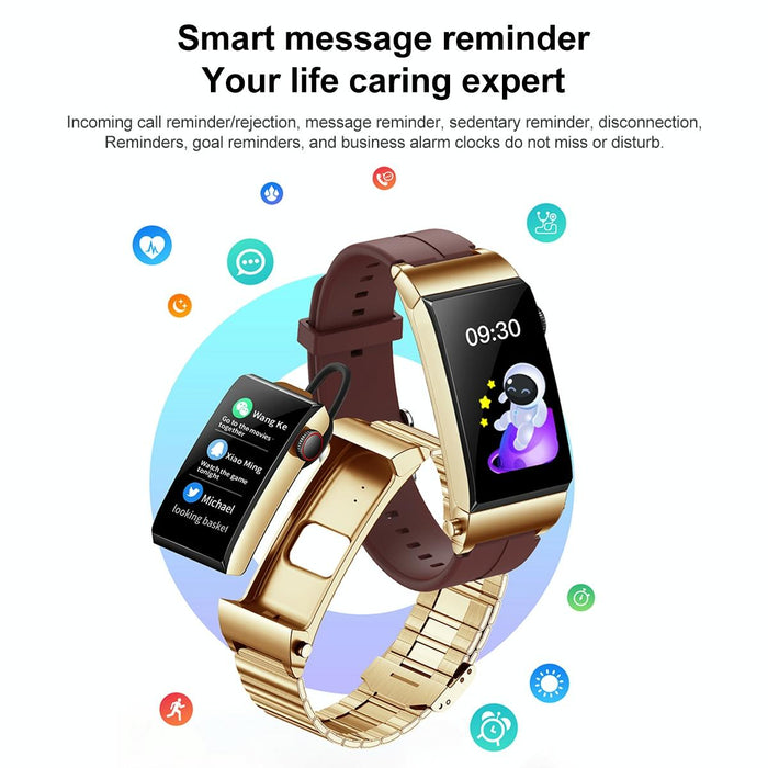 1.5 Inch Silicone Band Earphone Detachable Ip68 Waterproof Smart Watch Support Bluetooth Call