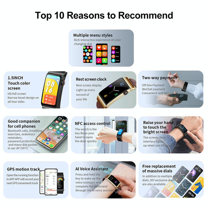 1.5 Inch Silicone Band Earphone Detachable Ip68 Waterproof Smart Watch Support Bluetooth Call