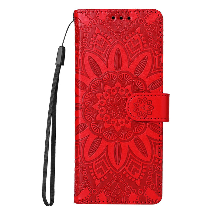 Embossed Leather Sunflower Phone Case For Samsung Galaxy z