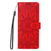 Embossed Leather Sunflower Phone Case For Samsung Galaxy z