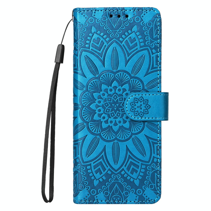 Embossed Leather Sunflower Phone Case For Samsung Galaxy z