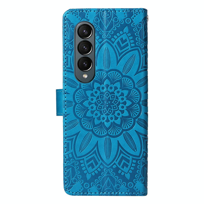 Embossed Leather Sunflower Phone Case For Samsung Galaxy z