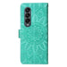 Embossed Leather Sunflower Phone Case For Samsung Galaxy z