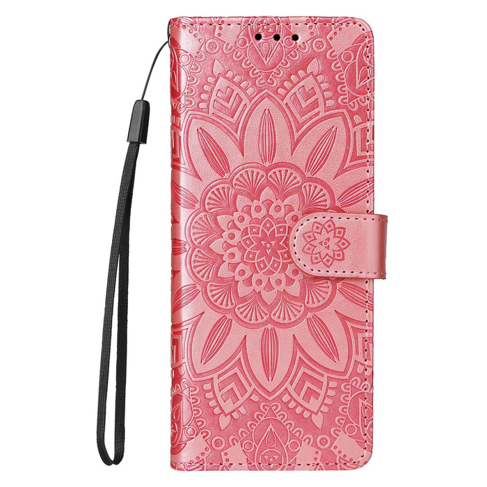 Embossed Leather Sunflower Phone Case For Samsung Galaxy z