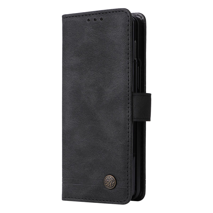 Tree Metal Button Leather Phone Case For Samsung Galaxy z