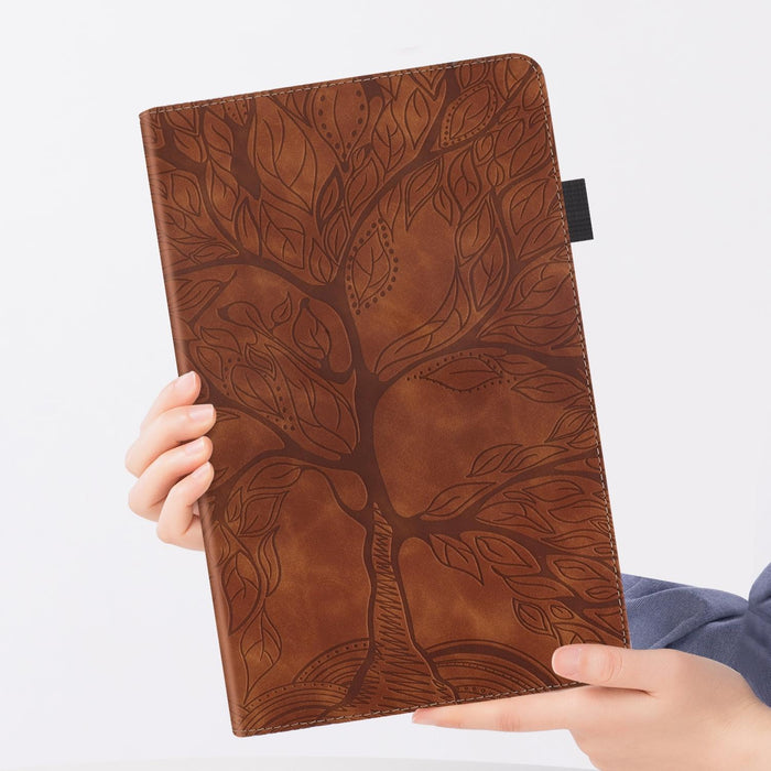 Life Tree Embossed Flip Leather Tablet Case