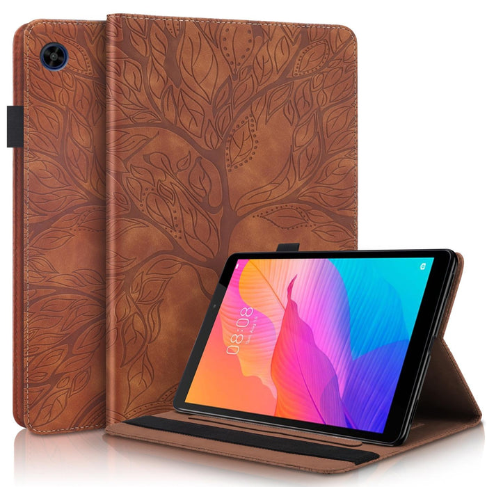 Life Tree Embossed Flip Leather Tablet Case