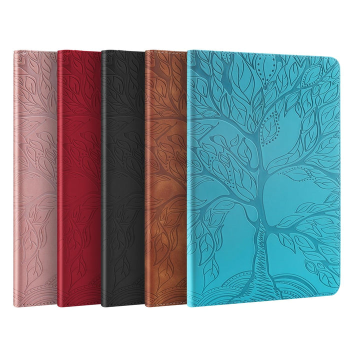 Life Tree Embossed Flip Leather Tablet Case