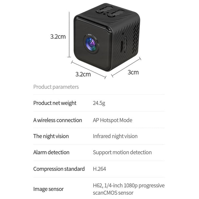 Smart Hd Mini Wifi Camera Support Night Vision & Motion Detection & Tf Card