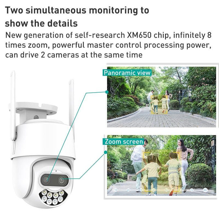 400W Dual Screen Dual Channel Synchronous Monitoring Ip Camera