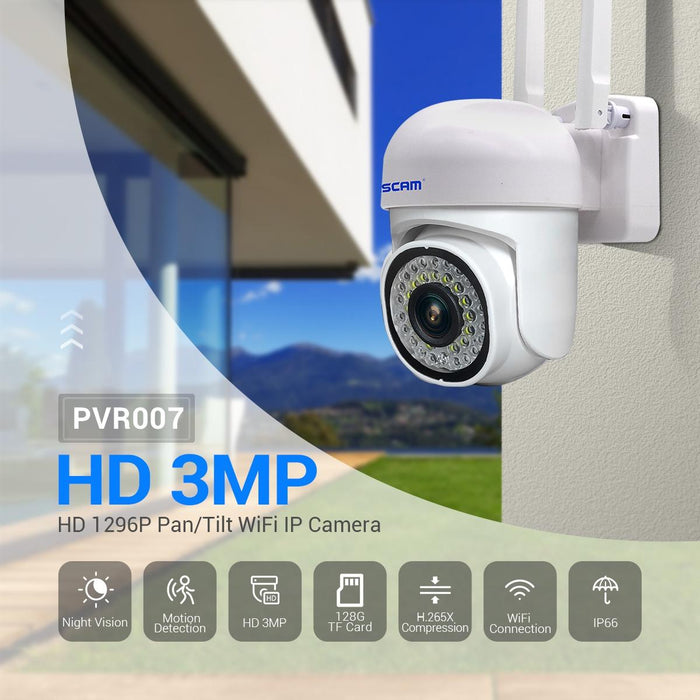 3Mp Smart Hd Wifi Camera Support Full Colour Night Vision / Motion Detection / Sound Alarm / Tf Card