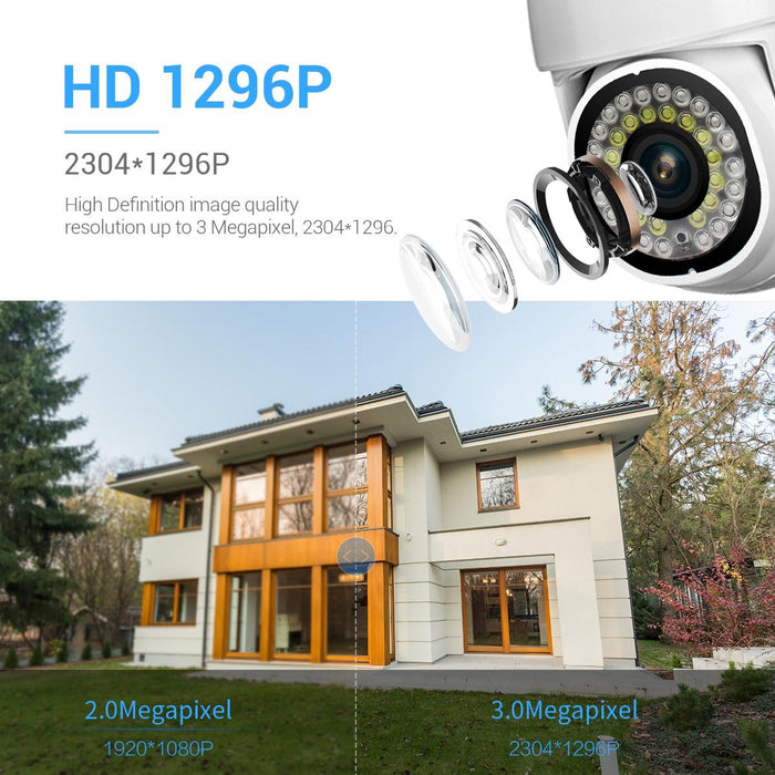 3Mp Smart Hd Wifi Camera Support Full Colour Night Vision / Motion Detection / Sound Alarm / Tf Card