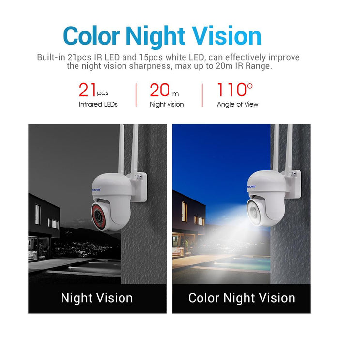 3Mp Smart Hd Wifi Camera Support Full Colour Night Vision / Motion Detection / Sound Alarm / Tf Card