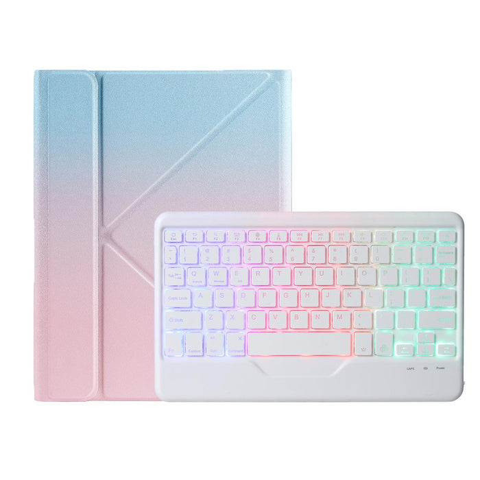 For Ipad 10Th Gen 10.9 2022 B10S Triangle Holder Three-Colour Backlight Bluetooth Keyboard Leather Case