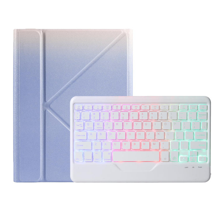 For Ipad 10Th Gen 10.9 2022 B10S Triangle Holder Three-Colour Backlight Bluetooth Keyboard Leather Case