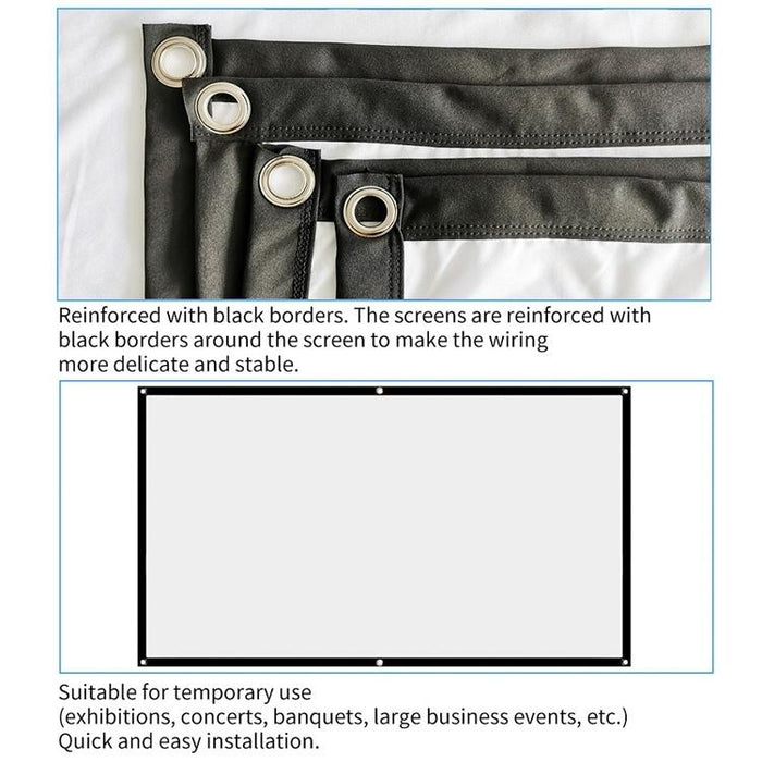 150 16 9 Polyester Projector Film Curtain - Foldable & Thin