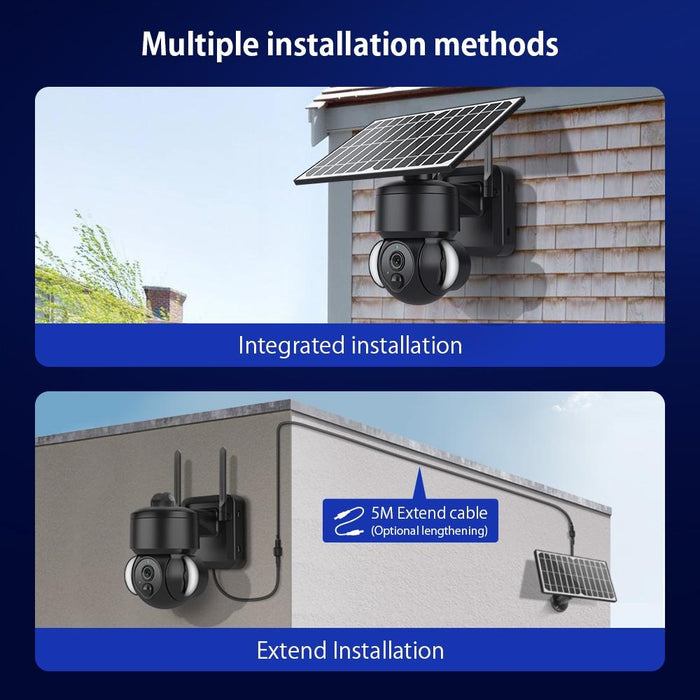 Ip66 Waterproof 4G 3Mp Solar Dome Ip Camera Two-Way Audio & Pir Motion Detection & Night Vision