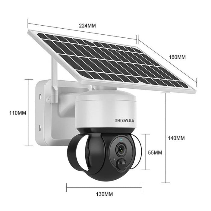 Ip66 Waterproof 4G 3Mp Solar Dome Ip Camera Two-Way Audio & Pir Motion Detection & Night Vision