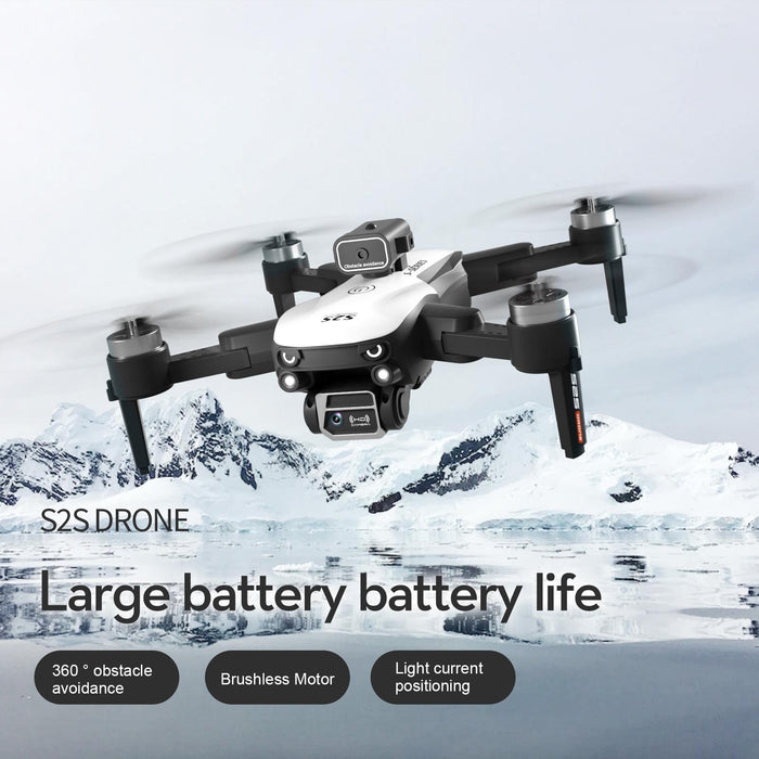 Ls-S2S Obstacle Avoidance Brushless Dual Lens Aerial Photography Folding Drone - 4K White