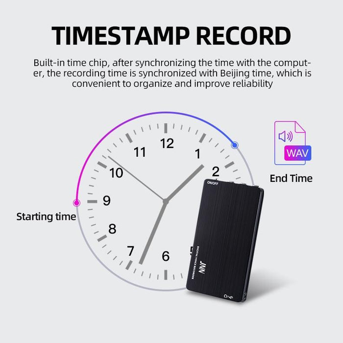 M2 Ultra-Thin Hd Noise Reduction Intelligent Control Voice Voice Recorder Capacity 8Gb Black