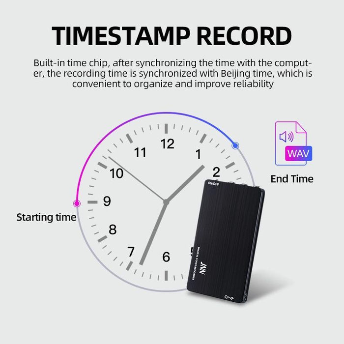 M2 Ultra-Thin Hd Noise Reduction Intelligent Control Voice Voice Recorder Capacity 16Gb Black