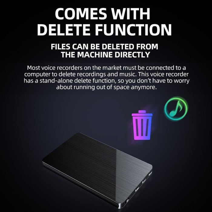 M2 Ultra-Thin Hd Noise Reduction Intelligent Control Voice Voice Recorder Capacity 64Gb Black