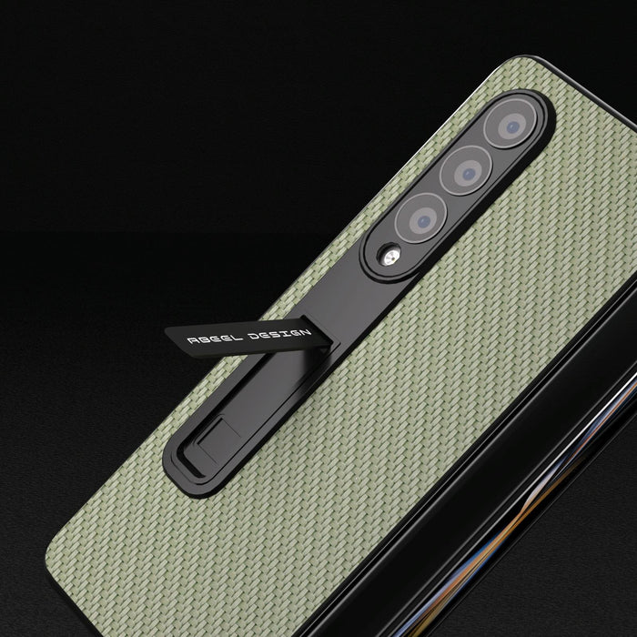 Carbon Fiber Texture Phone Case With Holder For Samsung