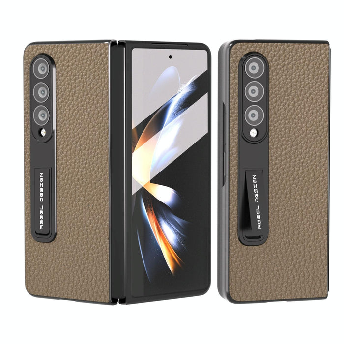 Leather Litchi Texture Phone Case With Holder For Samsung