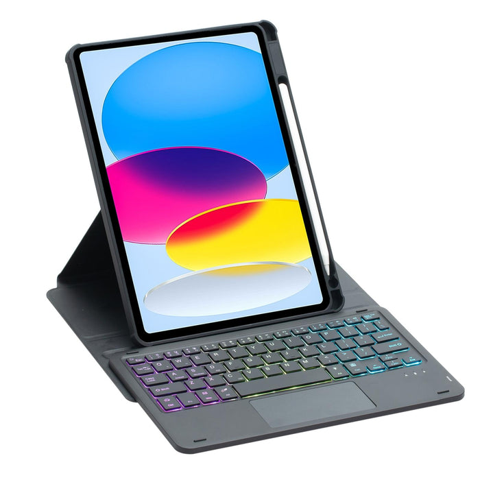 For Ipad 10Th Gen 10.9 2022 360 Rotation Acrylic Transparent Bluetooth Keyboard Leather Case With Touch Control / Backlight