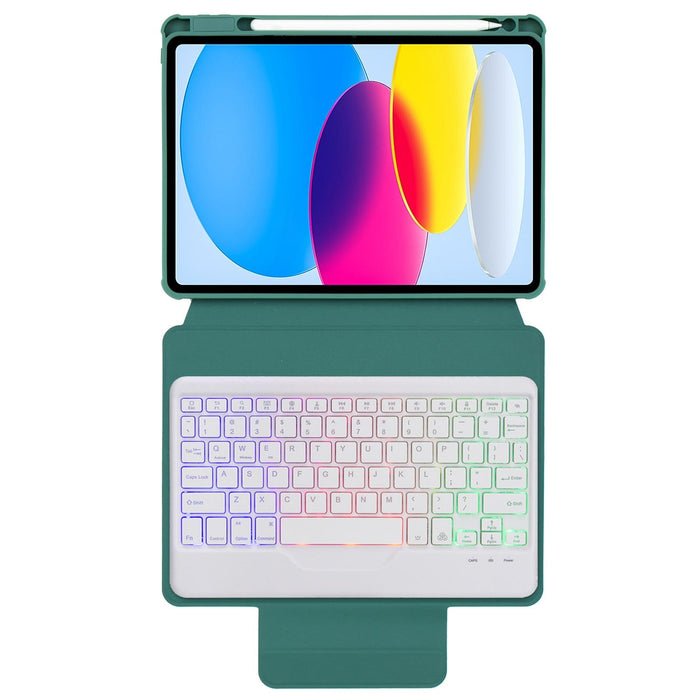 For Ipad 10Th Gen 10.9 2022 360 Rotation Acrylic Transparent Bluetooth Keyboard Leather Case With Backlight