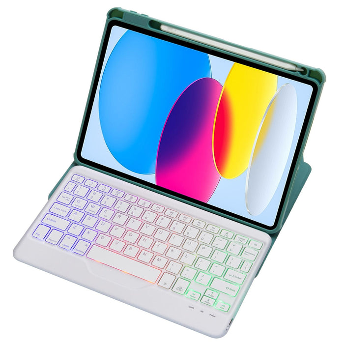 For Ipad 10Th Gen 10.9 2022 360 Rotation Acrylic Transparent Bluetooth Keyboard Leather Case With Backlight