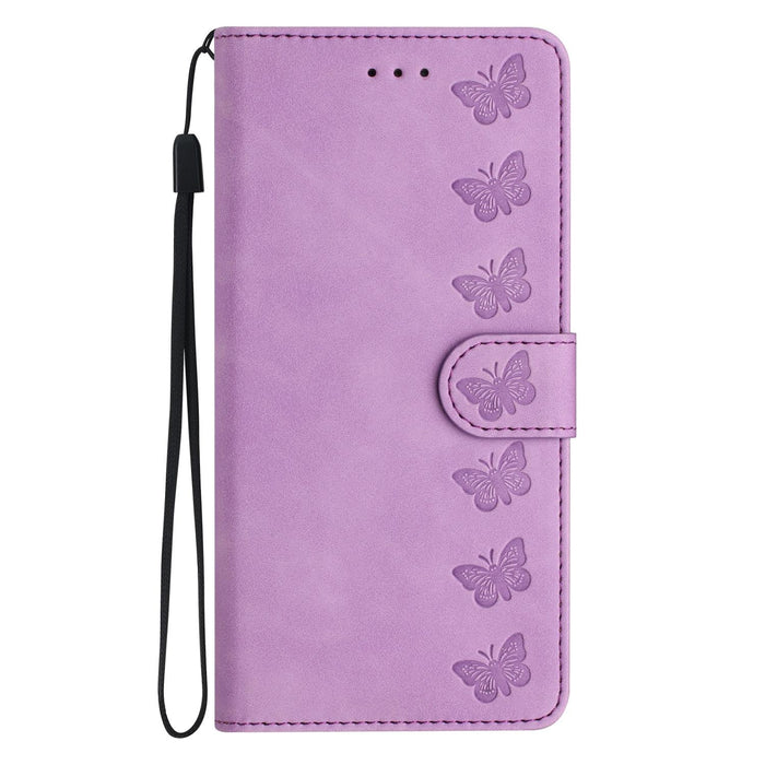 Seven Butterflies Embossed Leather Phone Case For Iphone 15