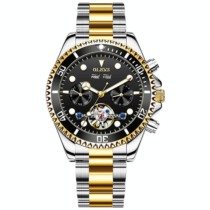 6605 Men Multifunctional Waterproof Mechanical Watch