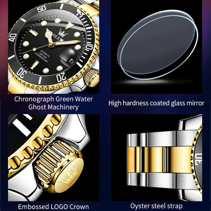 6650 Men Luminous Waterproof Mechanical Watch