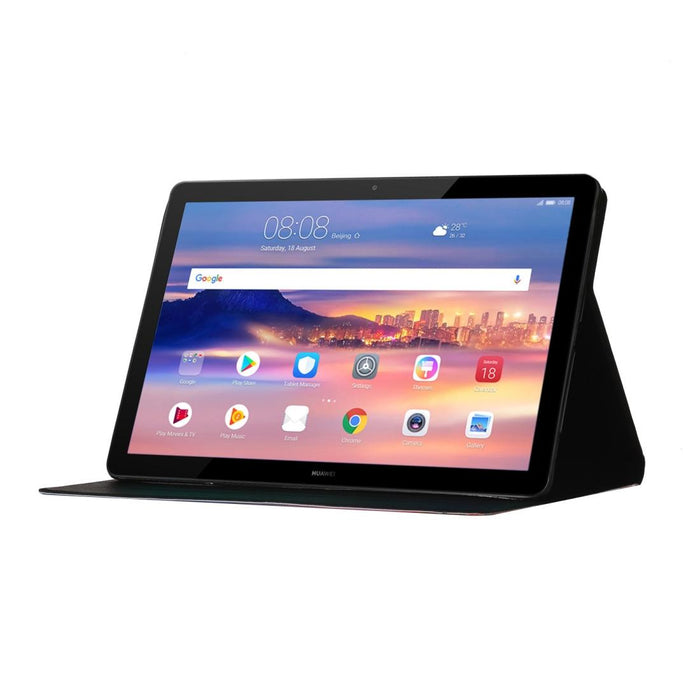 Flower Pattern Horizontal Flip Leather Case With Card Slots & Holder