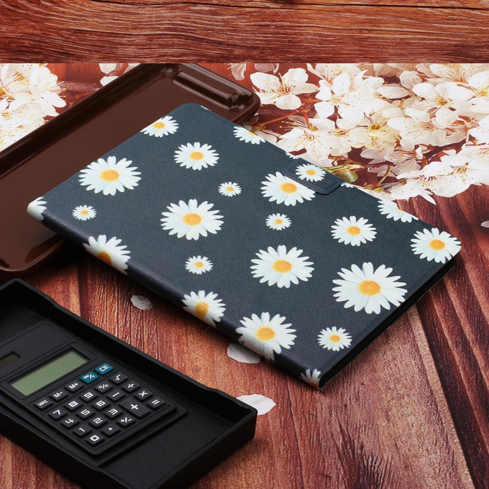 Flower Pattern Horizontal Flip Leather Case With Card Slots & Holder