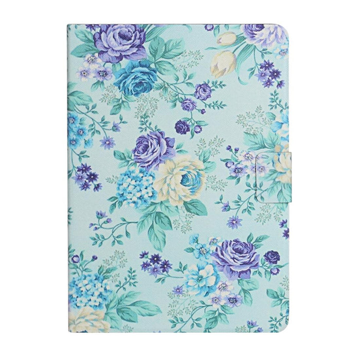 Flower Pattern Horizontal Flip Leather Case With Card Slots & Holder