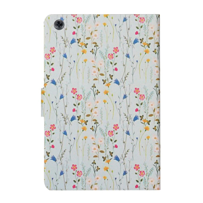 Flower Pattern Horizontal Flip Leather Case With Card Slots & Holder