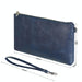 6 Inch Simple Retro Leather Clutch Zipper Bag