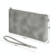 6 Inch Simple Retro Leather Clutch Zipper Bag