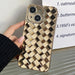 Retro Weave Texture Electroplating Phone Case For Iphone 15