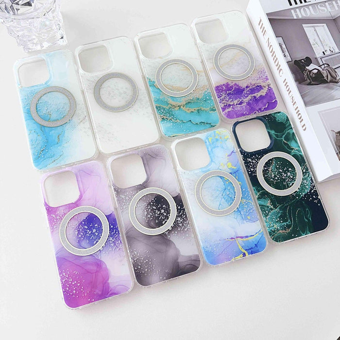 Dual Side Imd Marble Magsafe Phone Case For Iphone 15