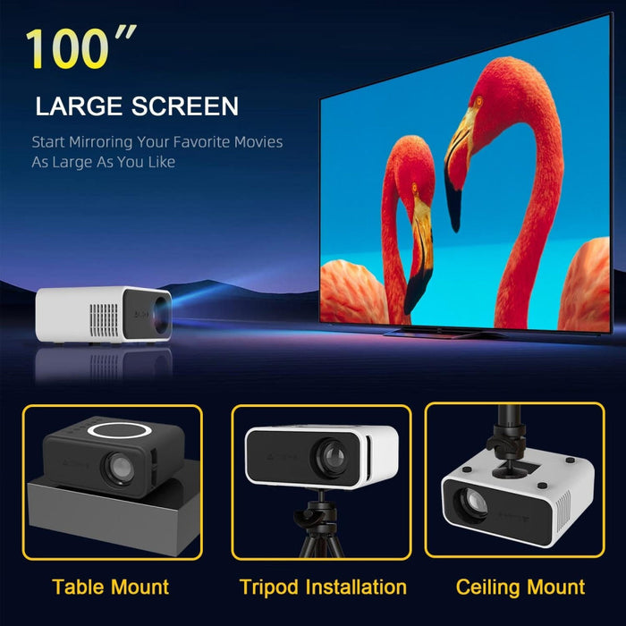 T300S 320X240 24 Ansi Lumens Mini Lcd Projector Supports Wired & Wireless Same Screen