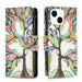 Coloured Drawing Pattern Zipper Phone Leather Case