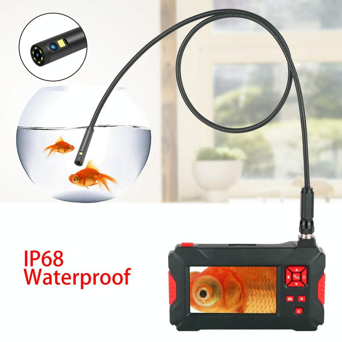 5.5Mm 1080P Iwaterproof 4.3 Inch Screen Dual Camera Digital Endoscope Length 3M Snake Tube Black