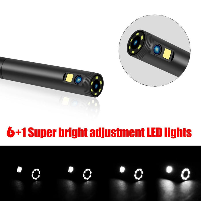 5.5Mm 1080P Iwaterproof 4.3 Inch Screen Dual Camera Digital Endoscope Length 5M Hard Cable Black