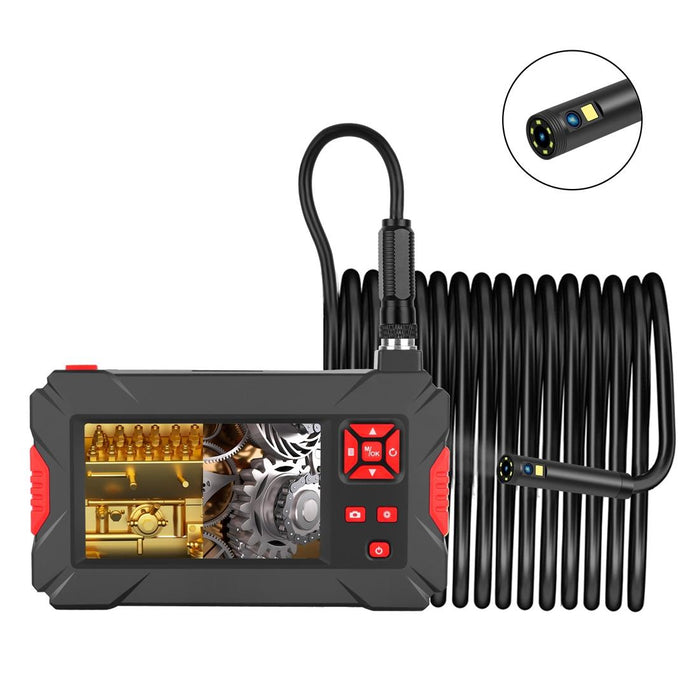 5.5Mm 1080P Iwaterproof 4.3 Inch Screen Dual Camera Digital Endoscope Length 10M Hard Cable Black