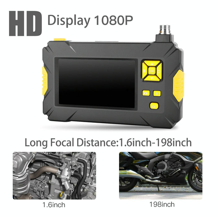 3.9Mm 1080P Iwaterproof 4.3 Inch Screen Single Camera Digital Endoscope Length 5M Hard Cable Black