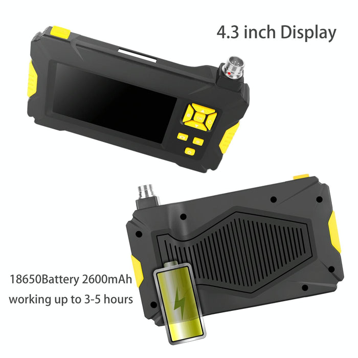 3.9Mm 1080P Iwaterproof 4.3 Inch Screen Single Camera Digital Endoscope Length 5M Hard Cable Black