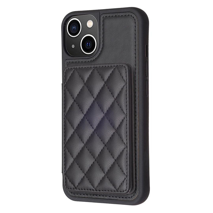 Bf25 Square Plaid Card Bag Holder Phone Case For Iphone 15